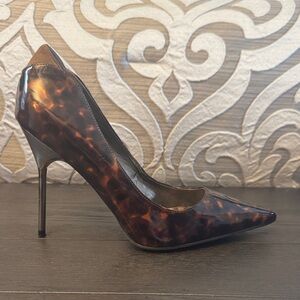 Sam Edelman Tortoiseshell Patent Pointed Stiletto Pump - Brown/Black